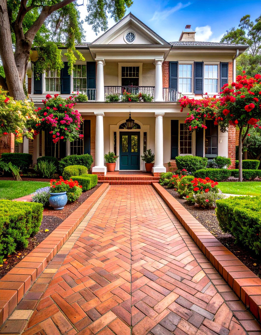 Brick Basketweave Pattern Traditional Charm - 24 Front Walkway Ideas