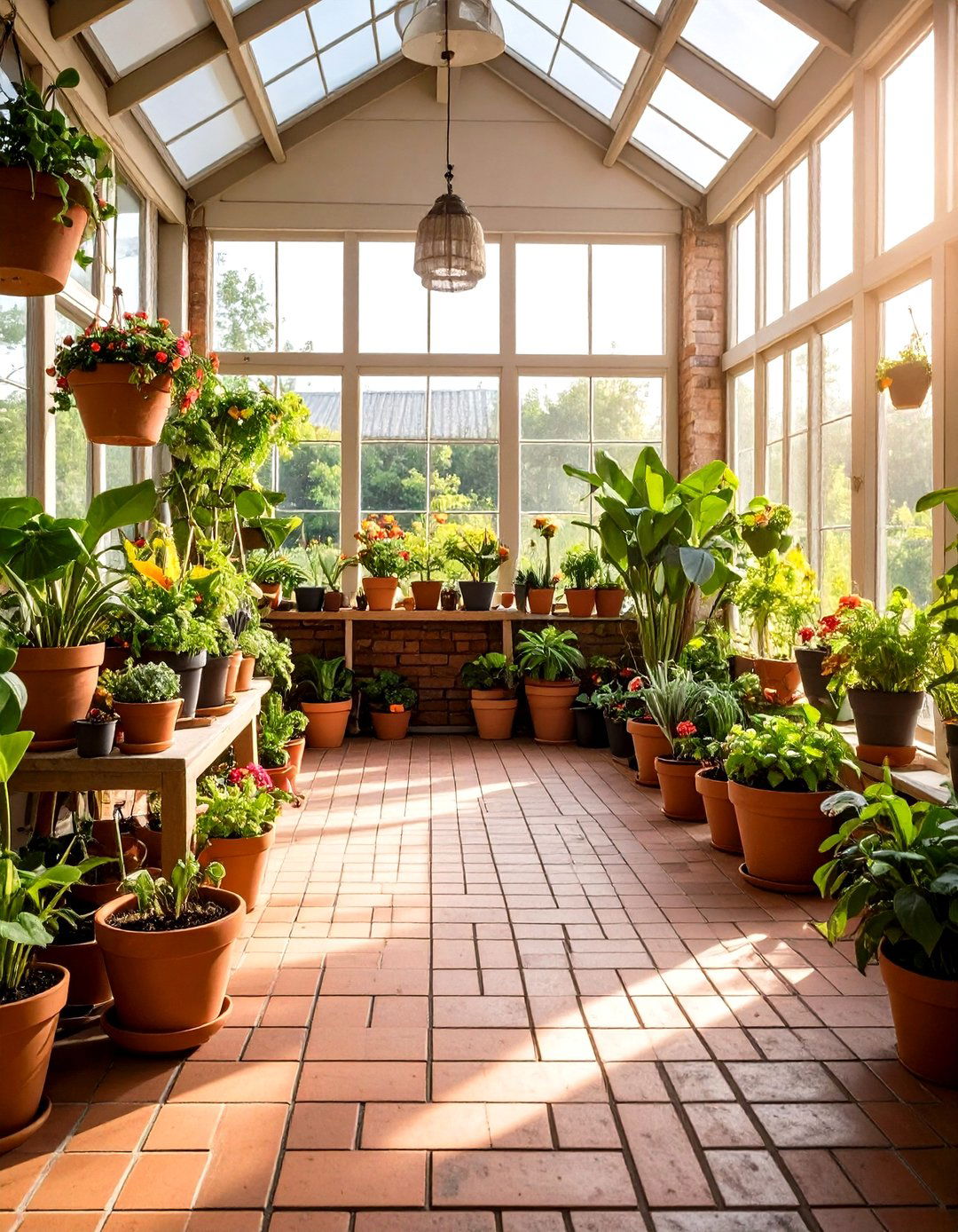 Brick Floor Plant Room Sunroom - 24 Brick Floor Sunroom Ideas