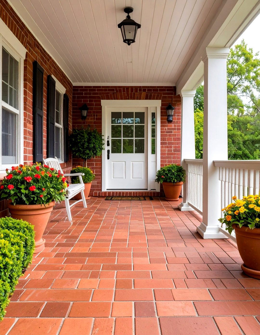 Brick Look Porcelain Tiles - 24 Front Porch Tile Ideas