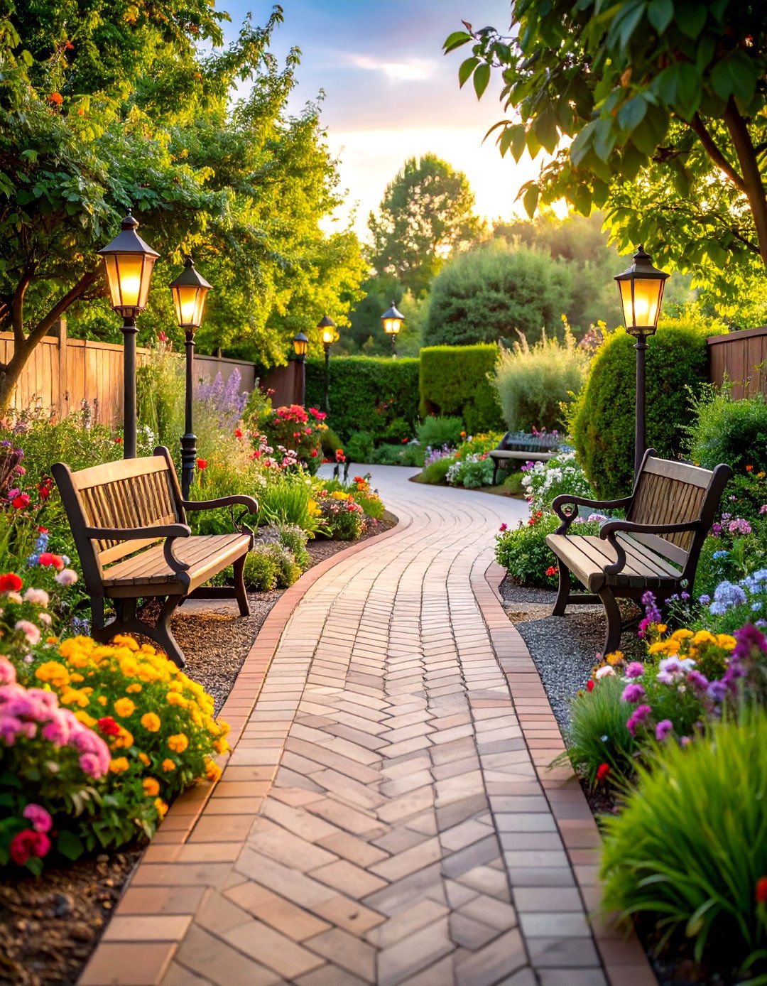 Brick Pathway Farmhouse Patio Connection