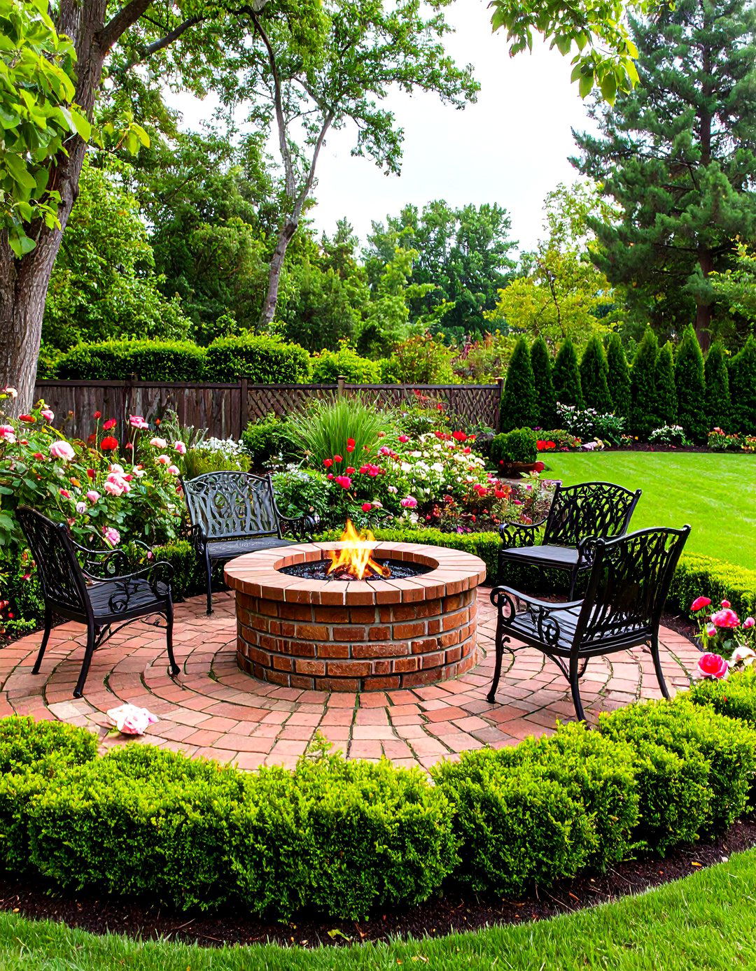 Brick Patio Fire Pit Classic - 24 Backyard Fire Pit Ideas Landscaping