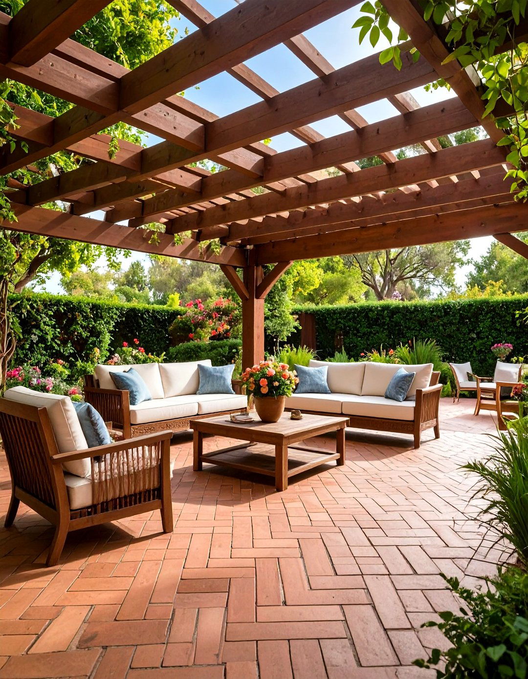 Brick Paver Pergola Pathways - 24 Pergola Flooring Ideas