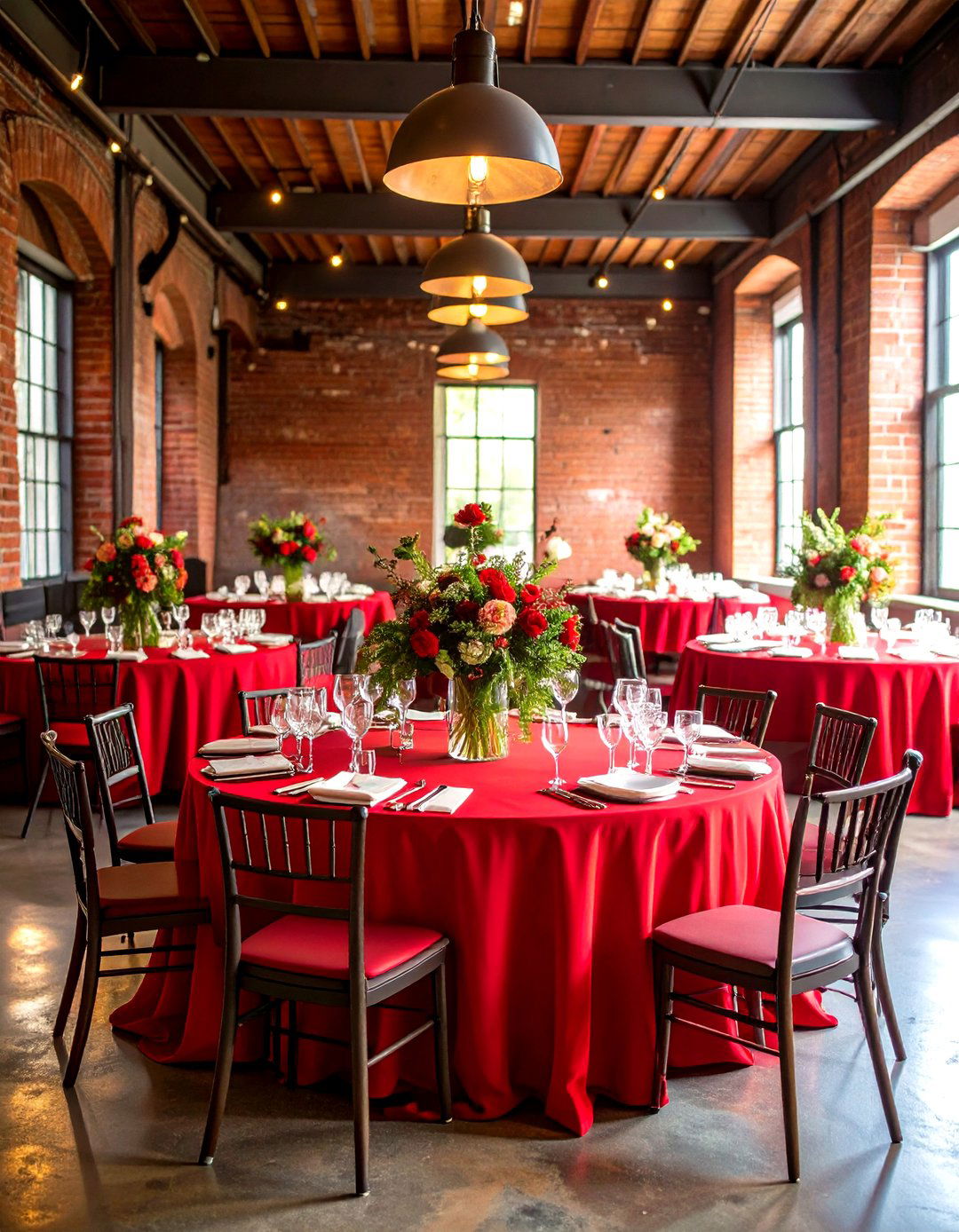 Brick Red Urban Loft Wedding - 24 Red Wedding Theme Ideas