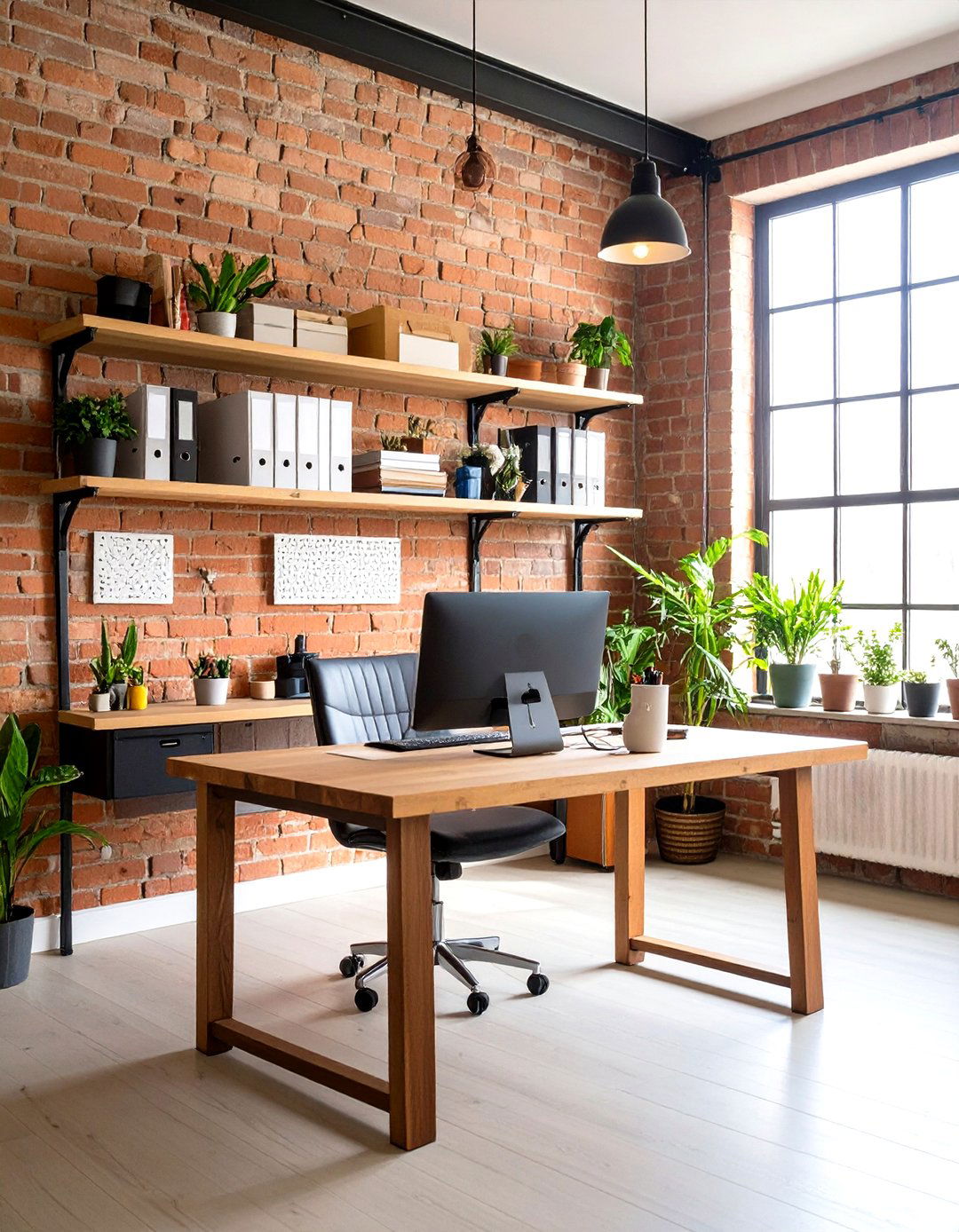 Brick Workspace Organization Wall - 24 Brick Accent Wall Ideas
