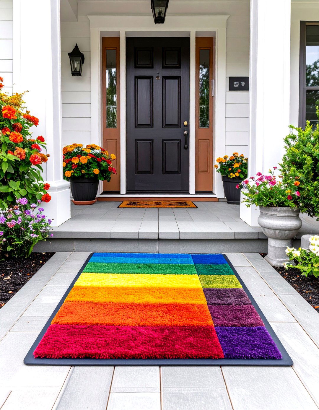 Bright Colorful Accents - 24 Front Door Mat Ideas