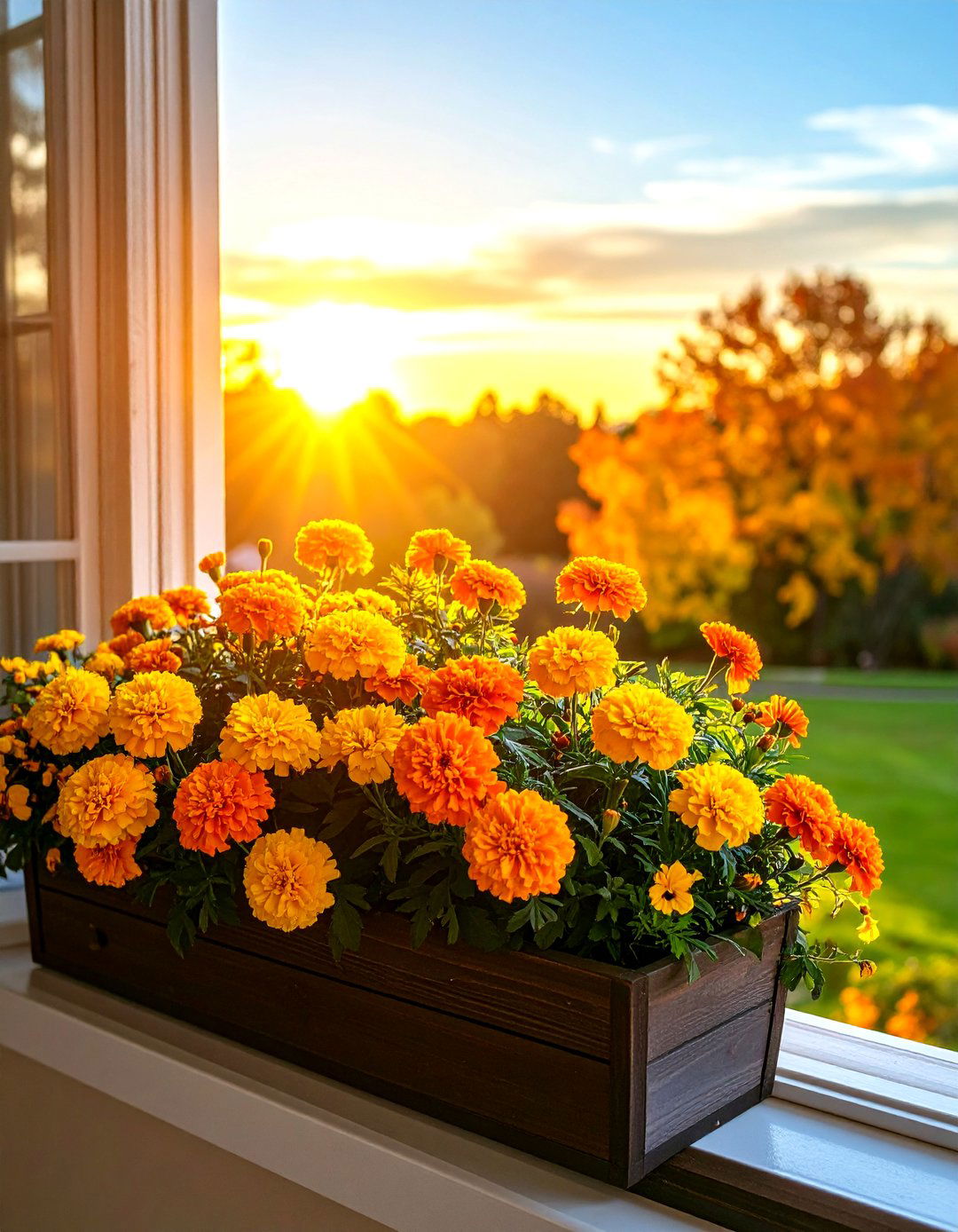 Bright Orange and Yellow Sunshine Theme - 24 Fall Flower Box Ideas