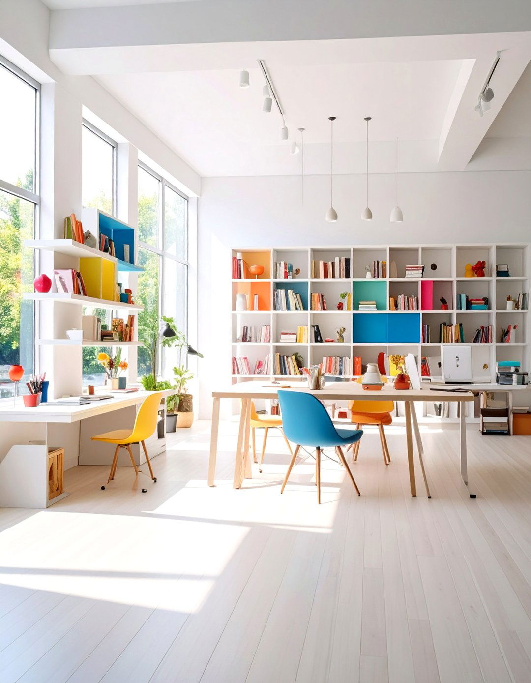 Bright White Minimalist Studio - 24 Art Room Ideas