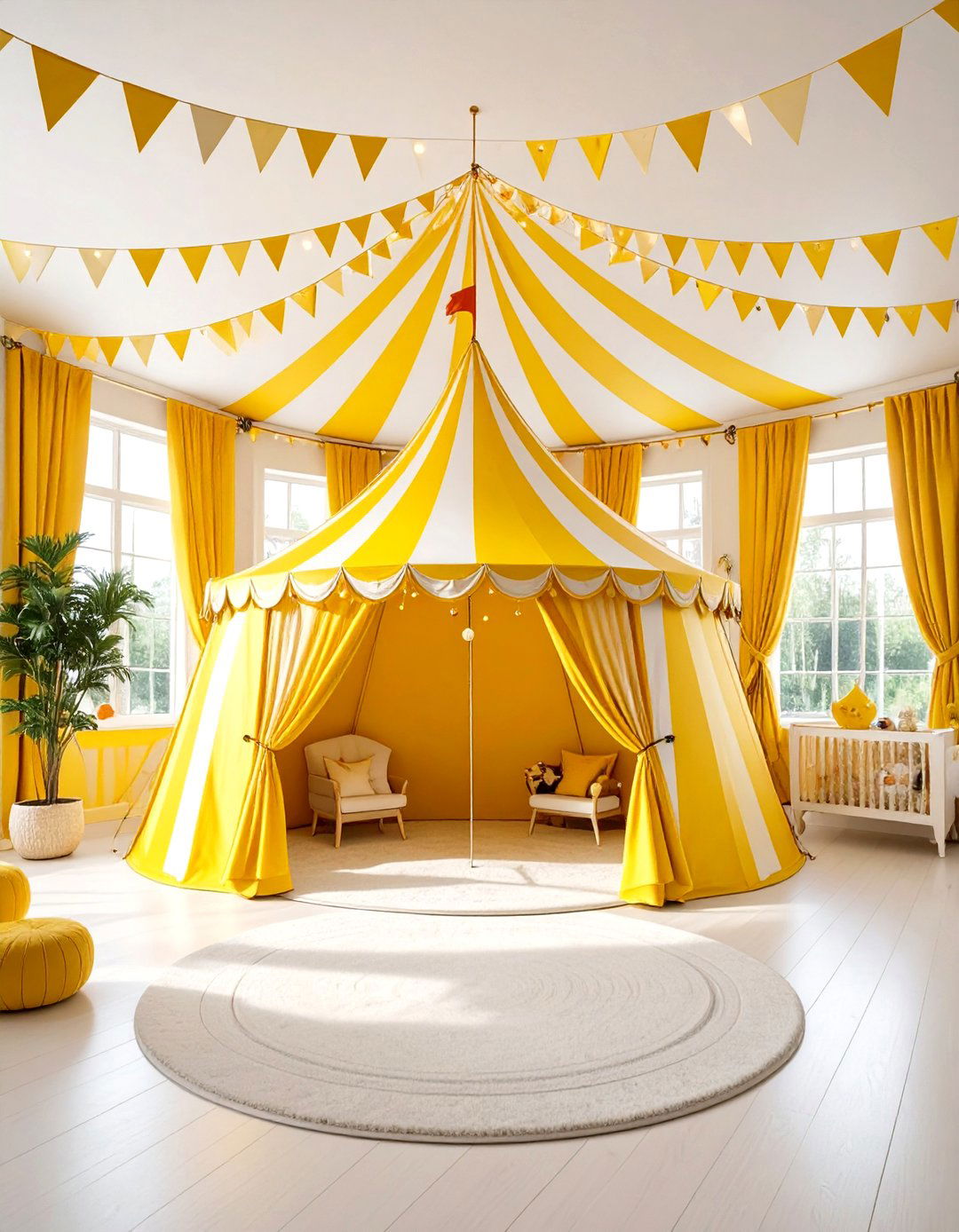 Bright Yellow Circus Fun Theme - 24 Yellow Nursery Ideas