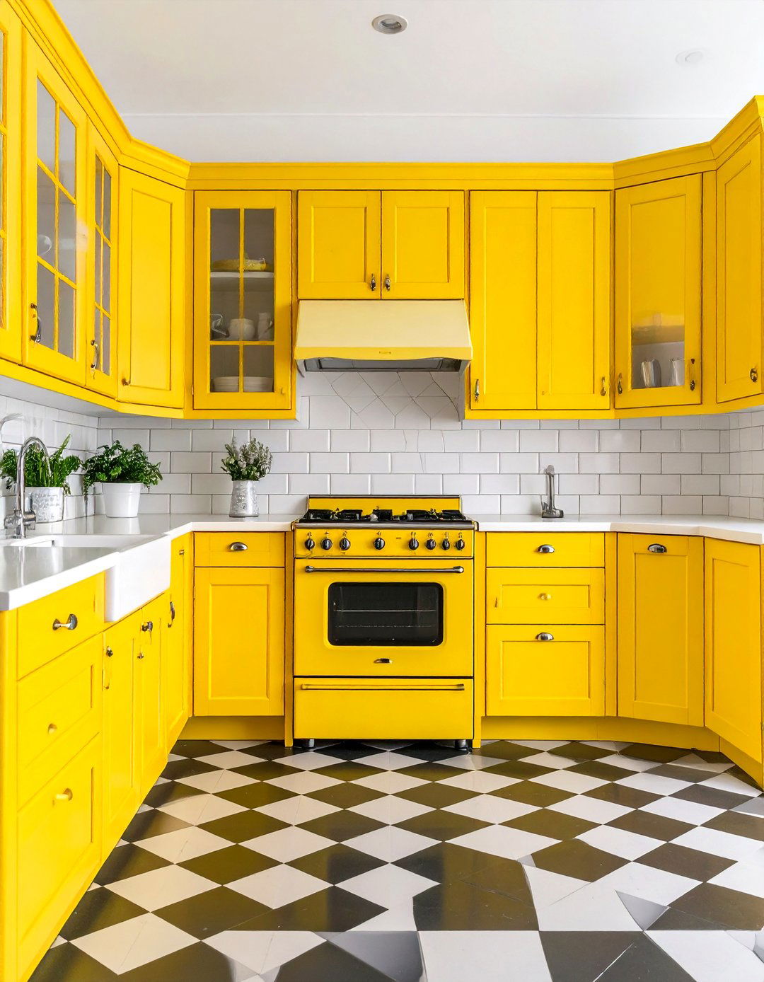 Bright Yellow Retro Kitchen Cabinets - 24 Kitchen Cabinet Color Ideas