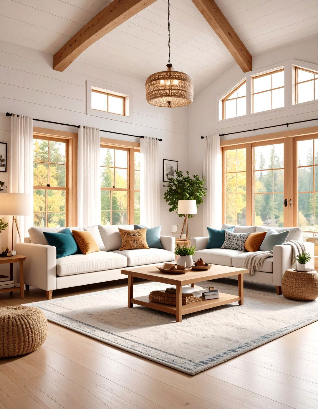 Bright and Airy Cabin Design - 24 Log Cabin Interior Design Ideas