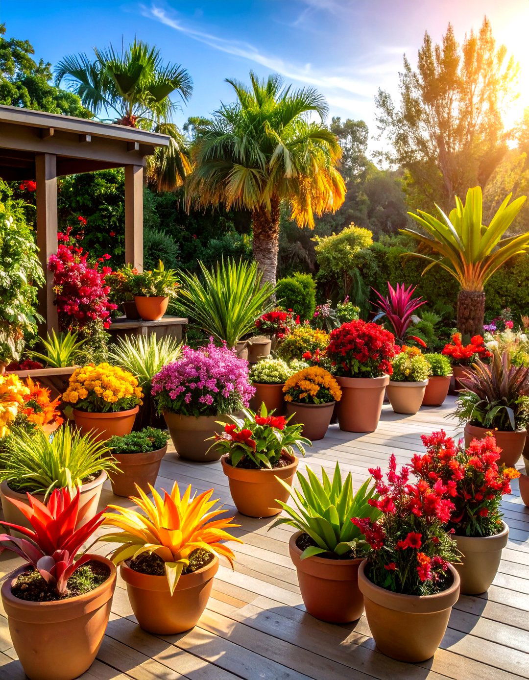 Bromeliad Container Collection - 24 Tropical Landscape Ideas