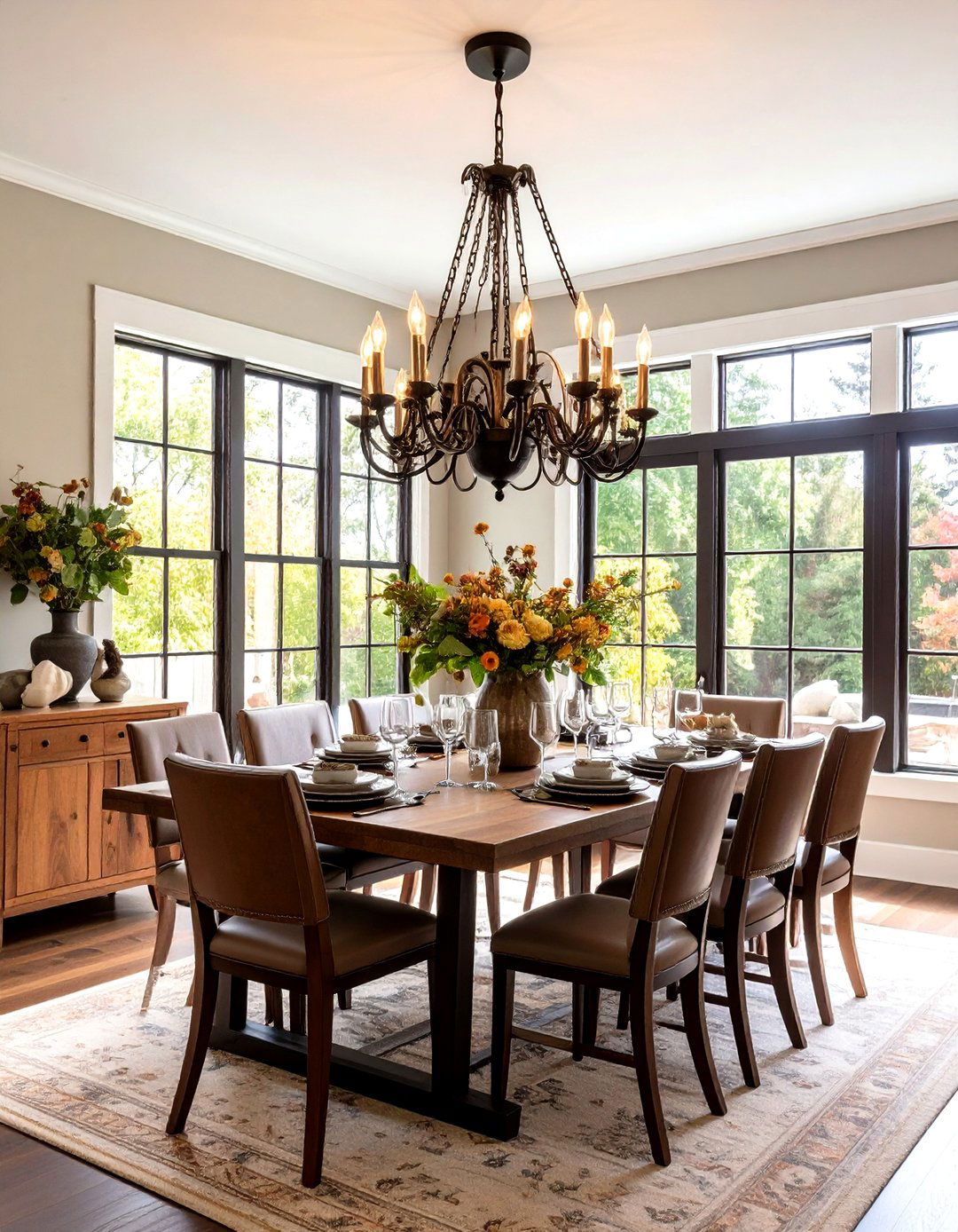 Bronze Finish Rustic Fixtures - 24 Small Dining Room Lighting Ideas