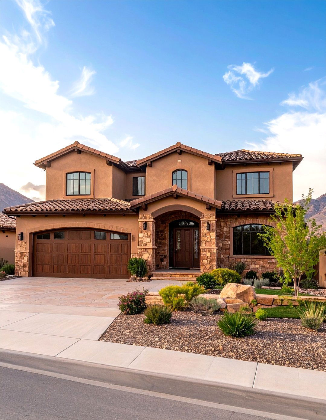 Brown Brick with Sandstone Trim - 24 Exterior Brick and Paint Color Combinations