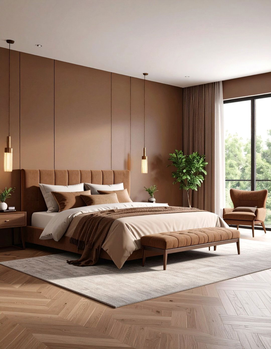 Brown Color Drenching Bedrooms - 24 Brown Bedroom Ideas