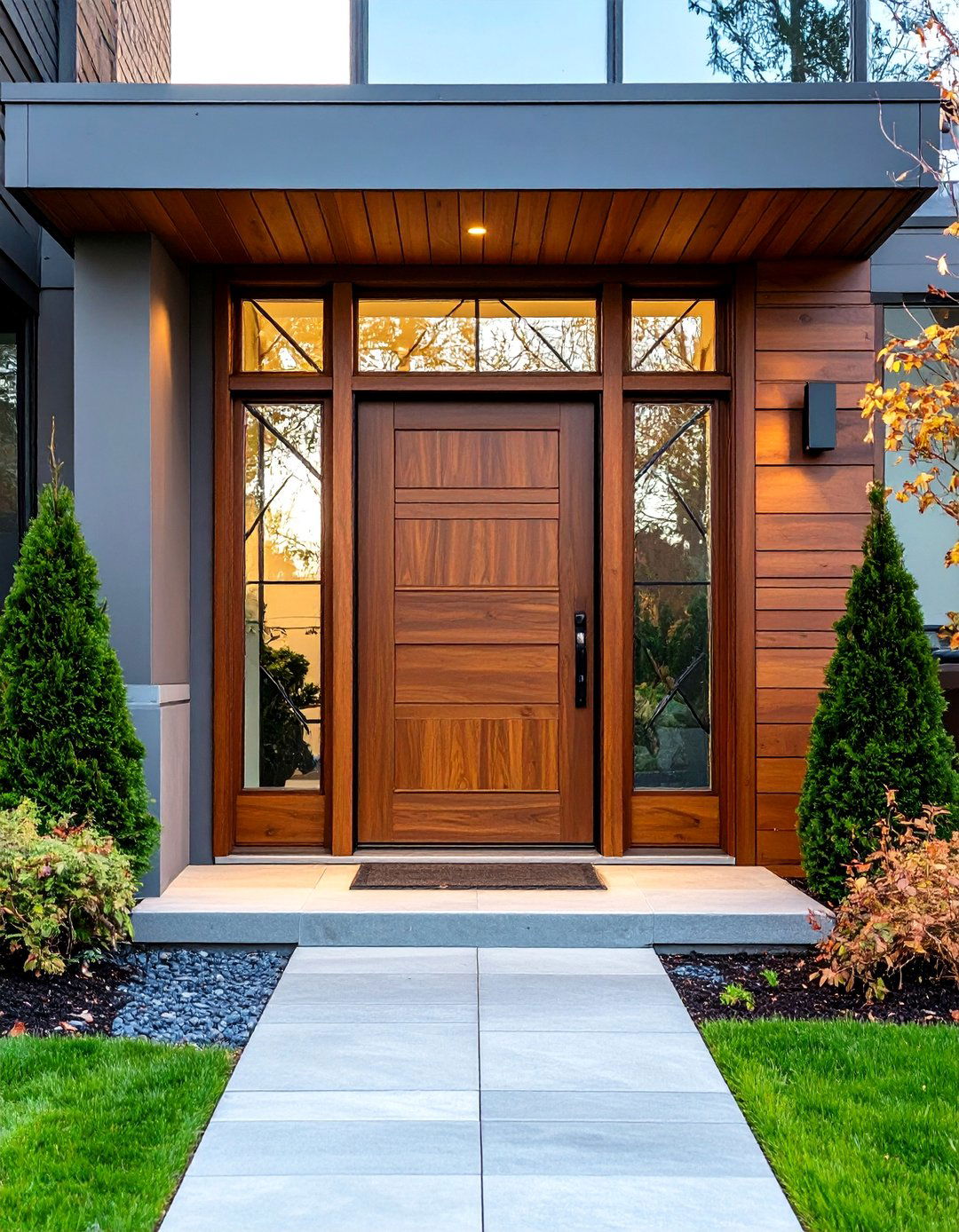 Brown Front Doors with Glass Inserts - 24 Brown Front Door Ideas