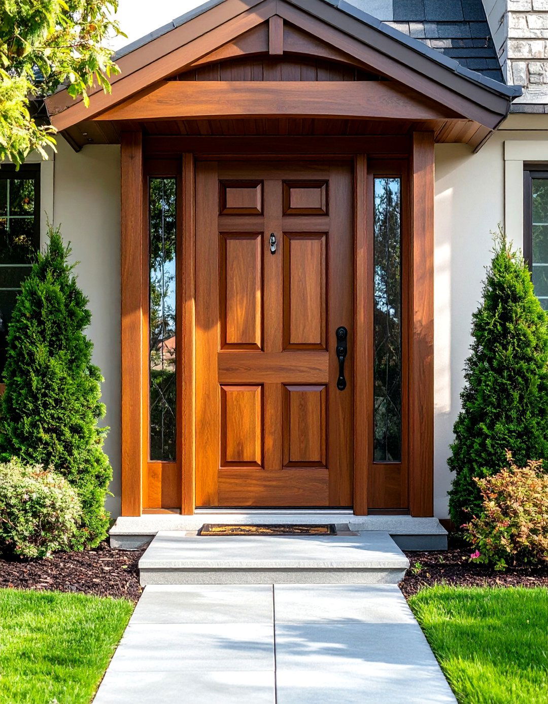 Brown Front Doors with Raised Panel Details - 24 Brown Front Door Ideas