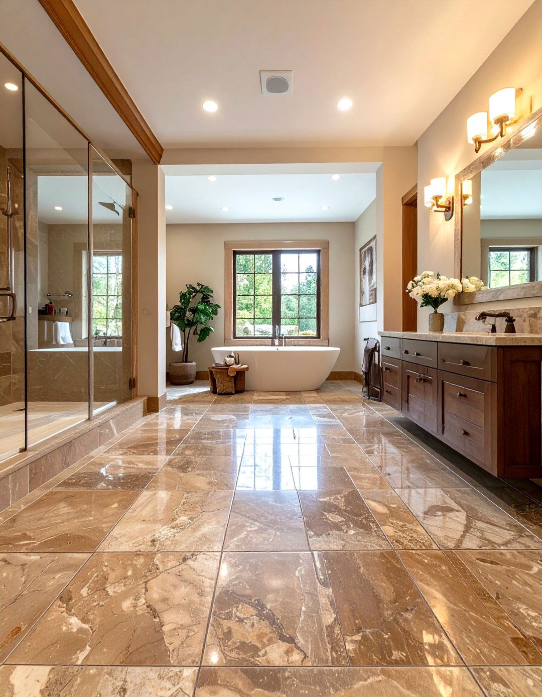 Brown Granite Bathroom Flooring - 24 Brown Granite Bathroom Ideas