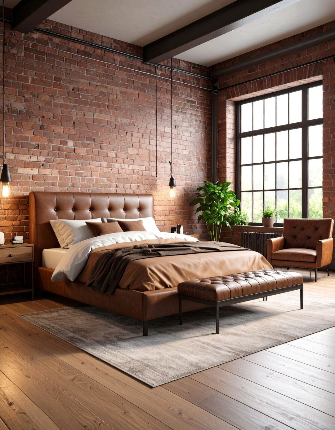 Brown Industrial Loft Bedrooms - 24 Brown Bedroom Ideas