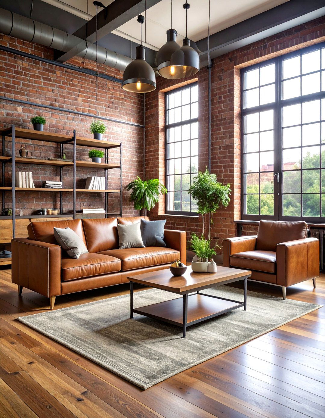 Brown Industrial Loft Living Room Style - 24 Brown Living Room Ideas