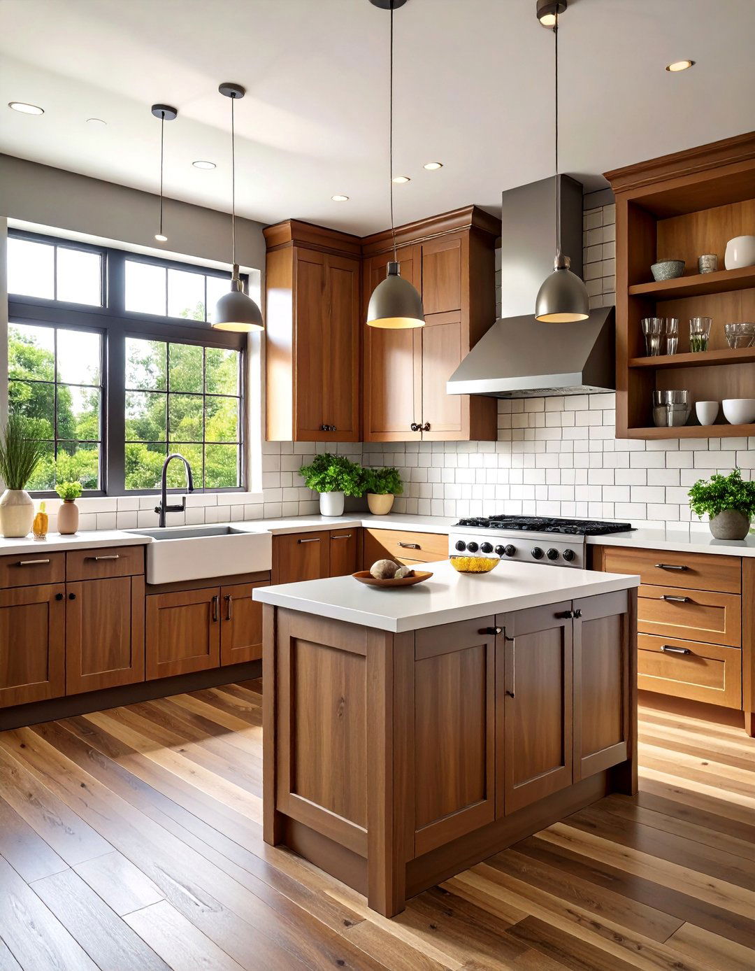 Brown Kitchen Cabinets with Black Subway Tile Backsplash - 24 Brown Kitchen Cabinets With Black Countertops