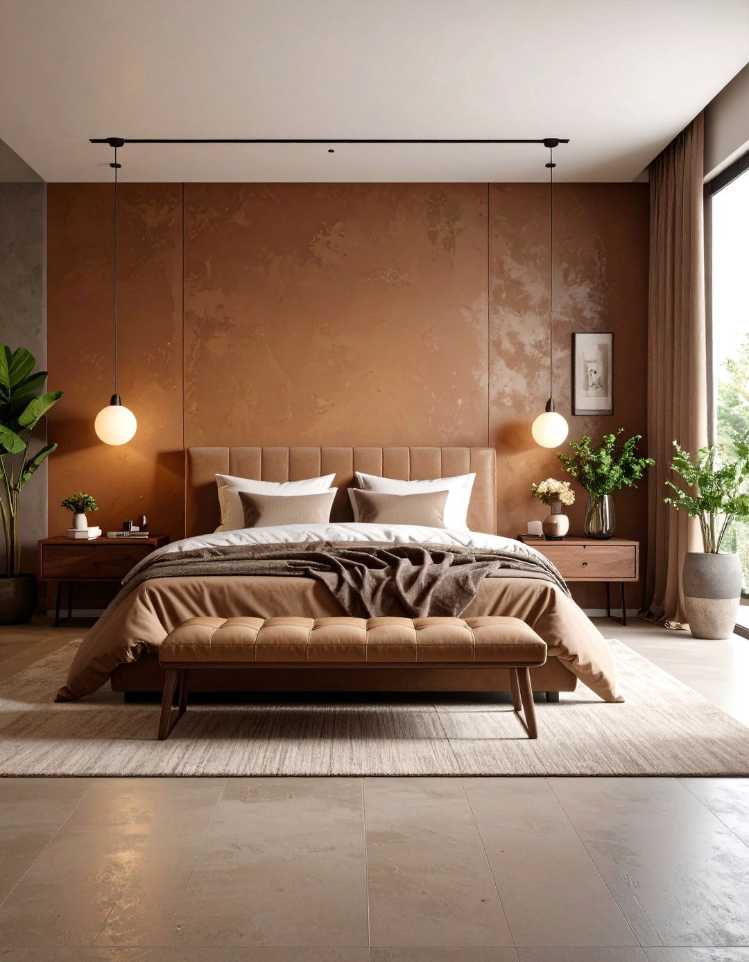 Brown Textured Wall Bedrooms - 24 Brown Bedroom Ideas