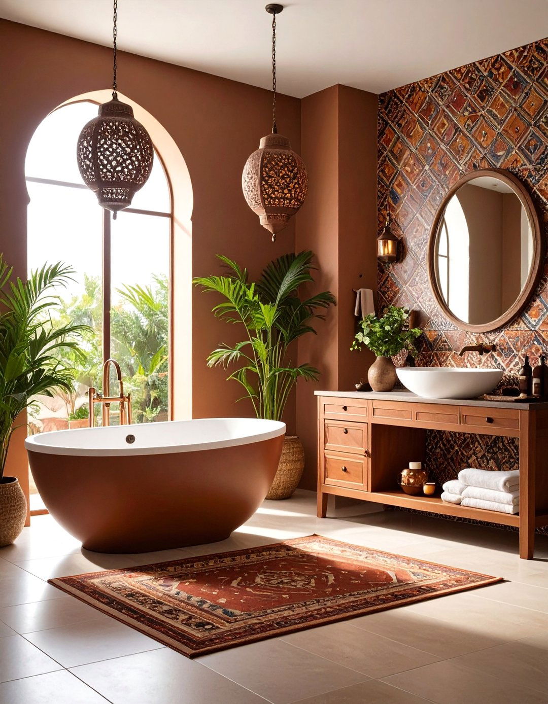 Brown Tile Pattern Showcase - 24 Brown Bathroom Ideas