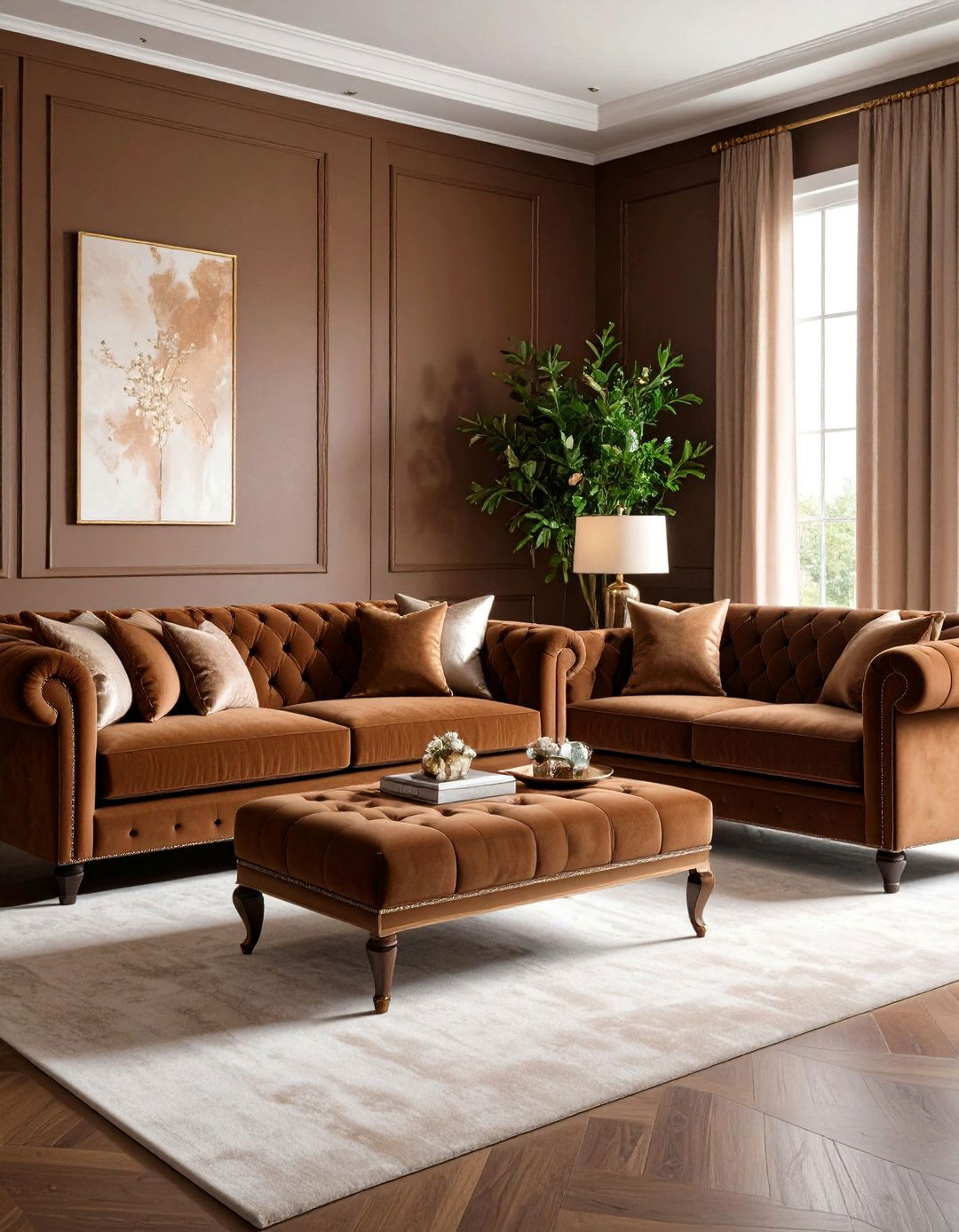 Brown Velvet Furniture Living Room Luxury - 24 Brown Living Room Ideas