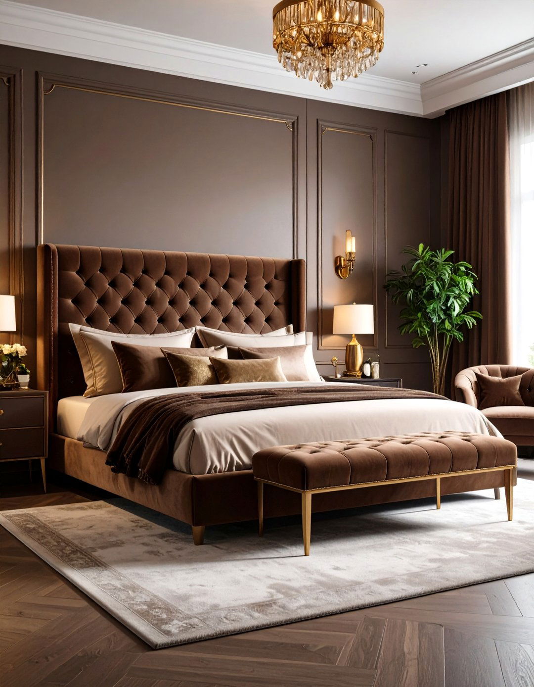 Brown Velvet Luxury Bedrooms - 24 Brown Bedroom Ideas