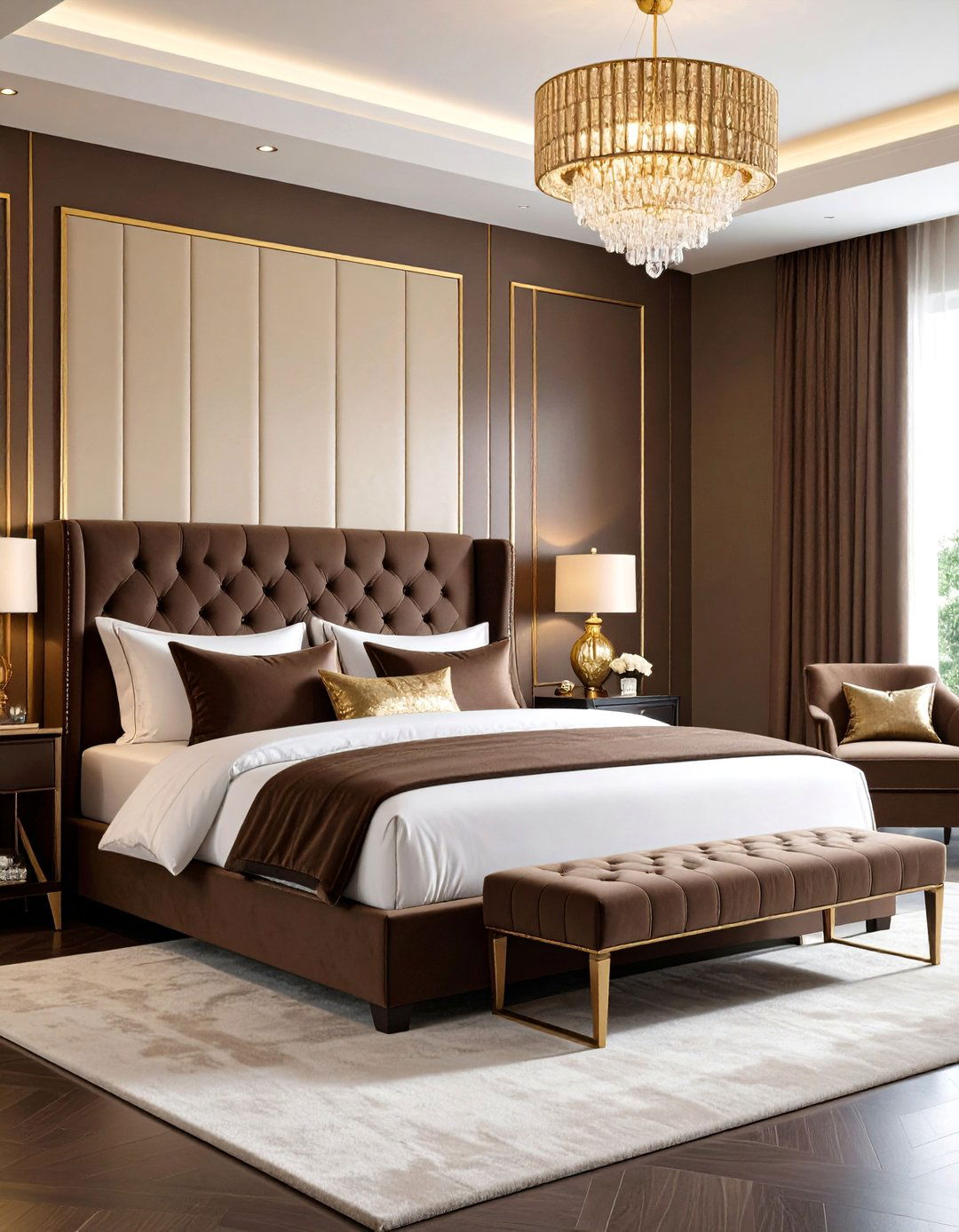 Brown and Gold Glamorous Bedrooms - 24 Brown Bedroom Ideas