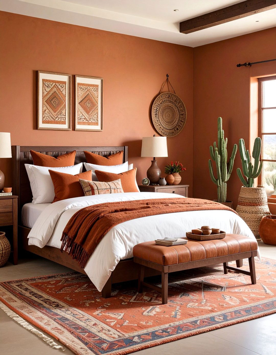 Brown and Terracotta Southwestern Bedrooms - 24 Brown Bedroom Ideas