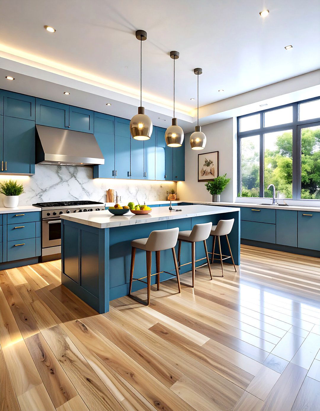 Brushed Finish Marble Contemporary Style - 24 Marble Kitchen Floor Ideas
