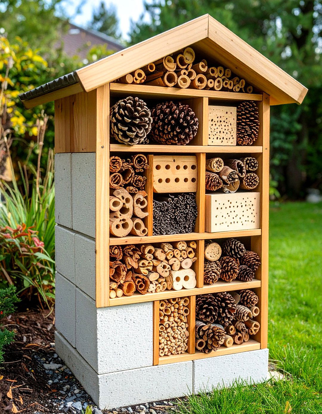 Bug Hotel Structures - 24 Cinder Block Garden Ideas