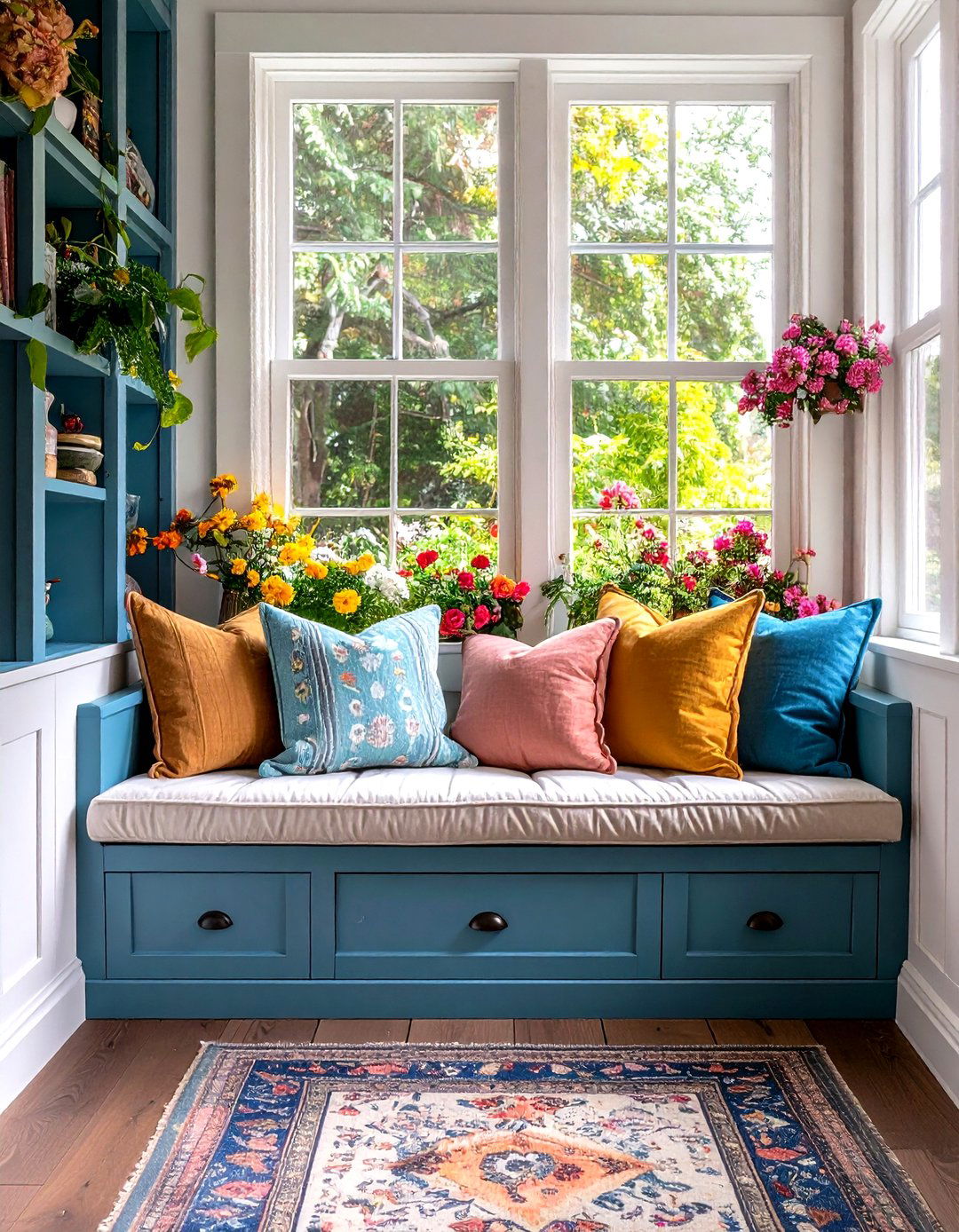 Built In Bench Window Seat - 24 Farmhouse Entryway Ideas