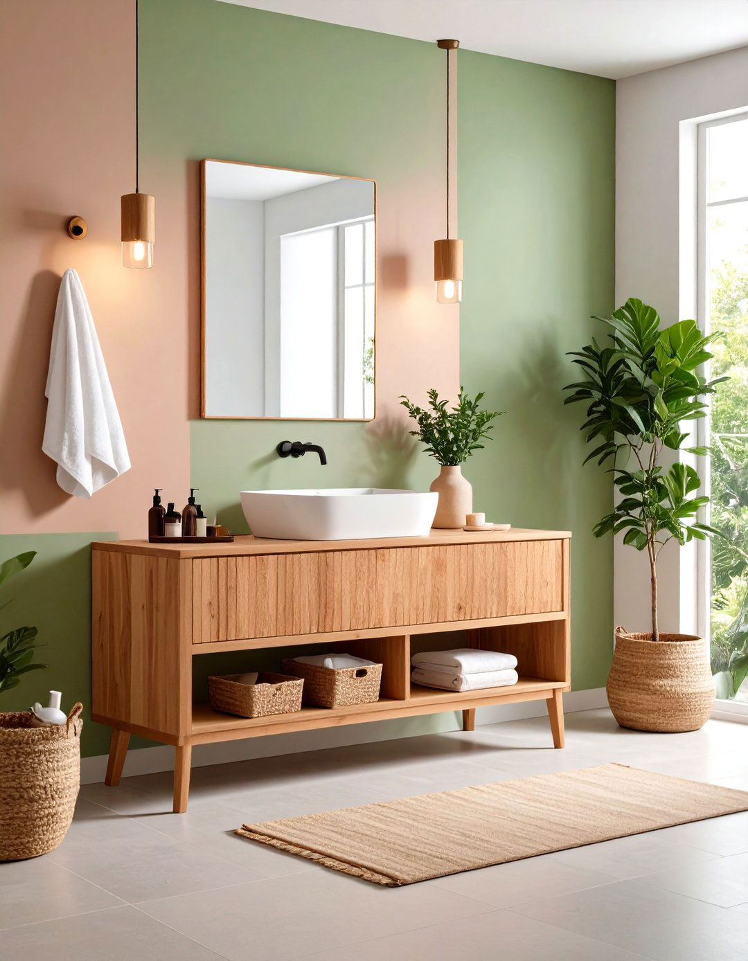 Built In Bench with Hidden Storage - 24 Minimalist Bathroom Ideas