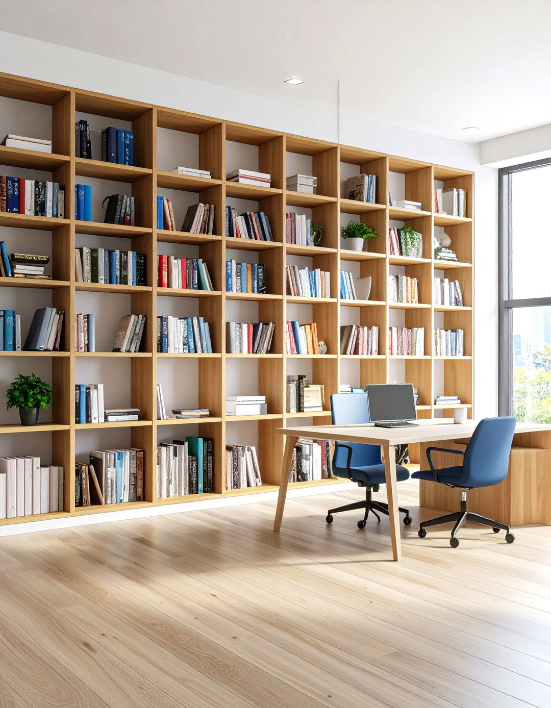 Built In Bookcase Storage - 24 Office Storage Ideas