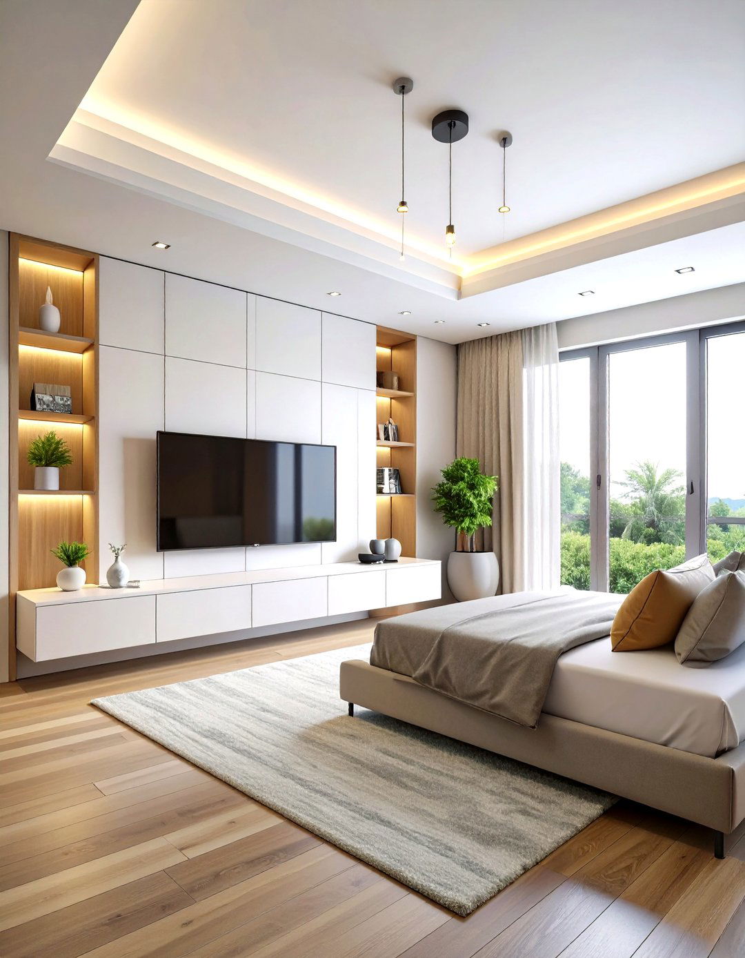 Built In Entertainment Wall System - 24 Bedroom Tv Ideas