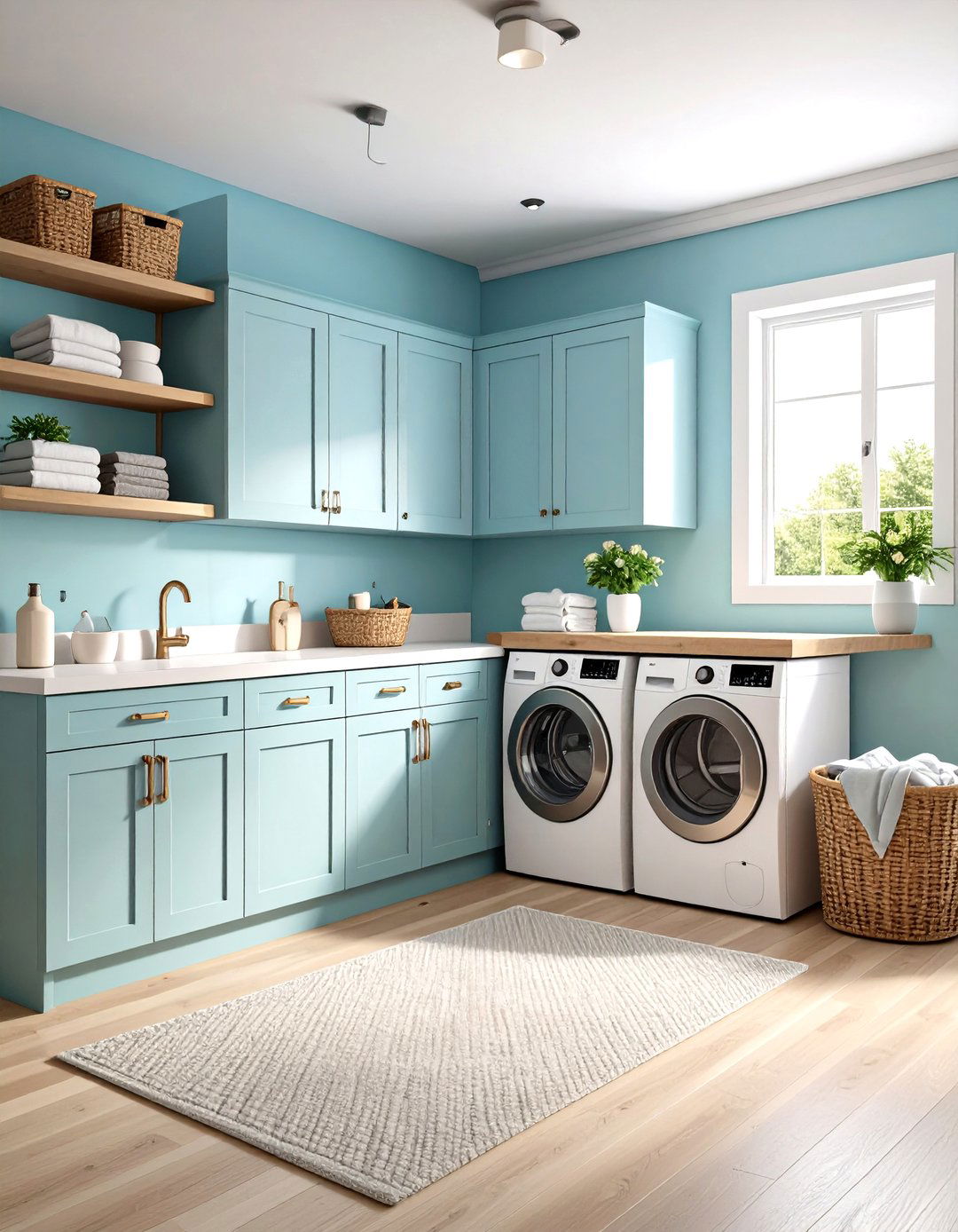 Built In Folding Station Laundry Room - 24 Farmhouse Laundry Room Ideas
