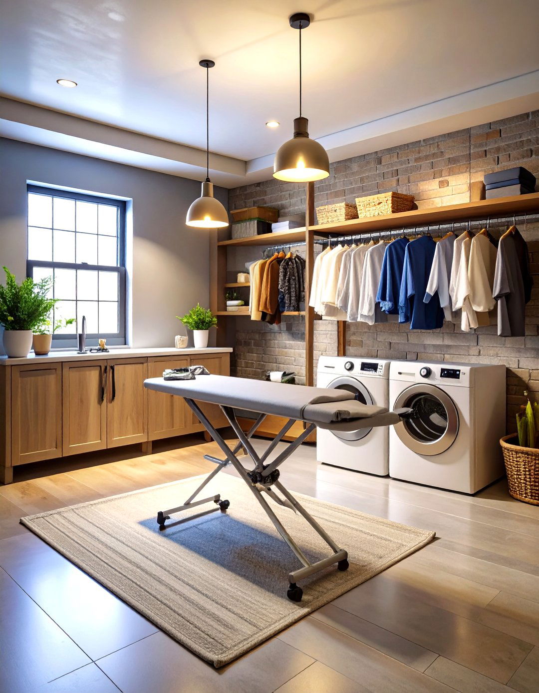 Built In Ironing Station Basement Laundry Room Setup - 24 basement laundry room ideas