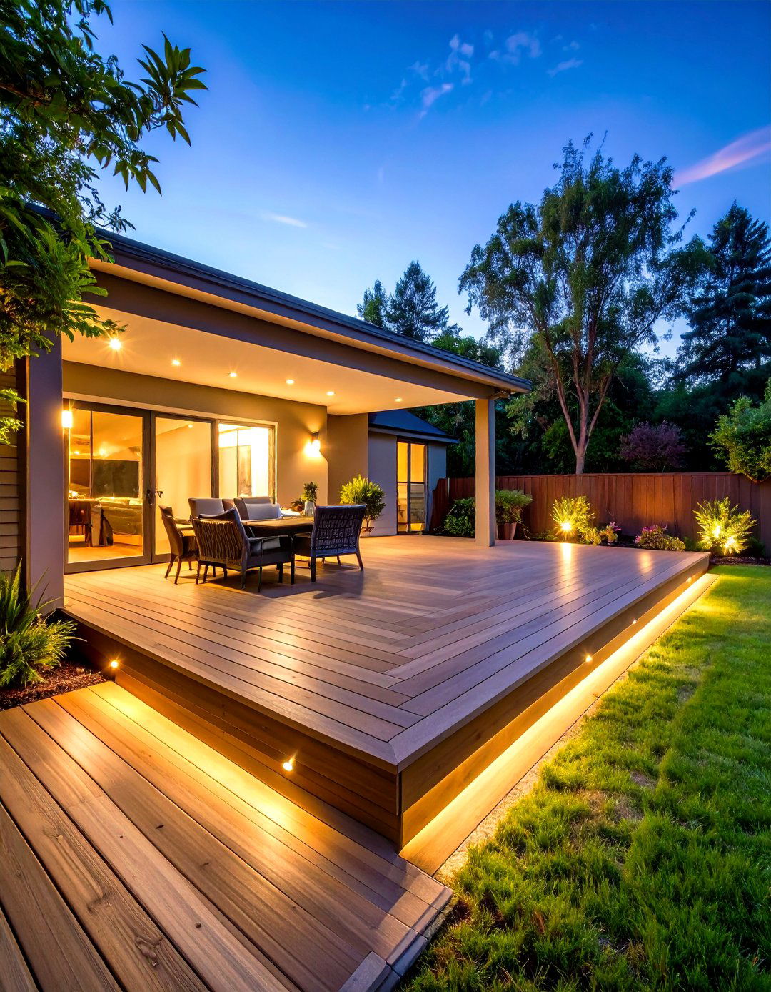 Built In LED Lighting Integration - 24 Composite Deck Ideas