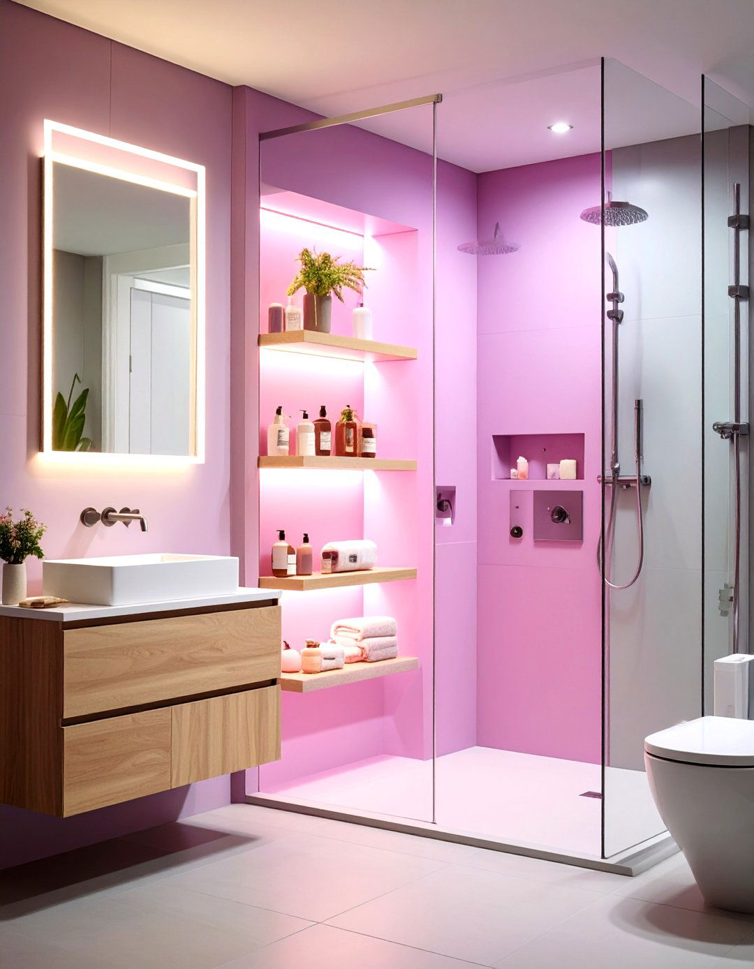 Built In Niche Storage Solutions - 24 Small Bathroom Walk-in Shower Ideas