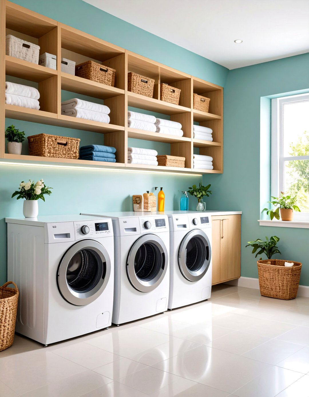 Built In Niche with Custom Shelving - 24 Laundry Detergent Storage Ideas