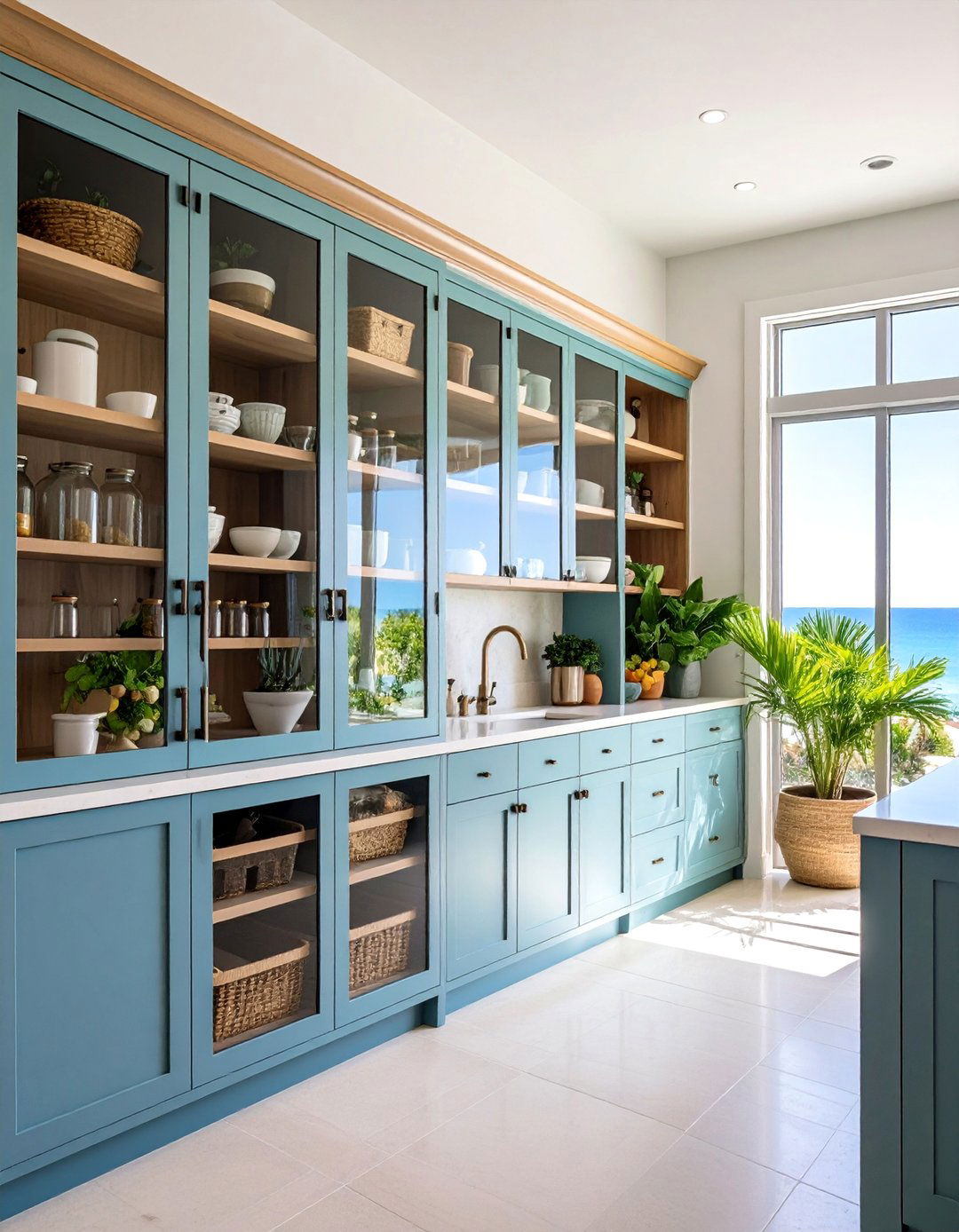 Built In Pantry Storage - 24 coastal kitchen ideas