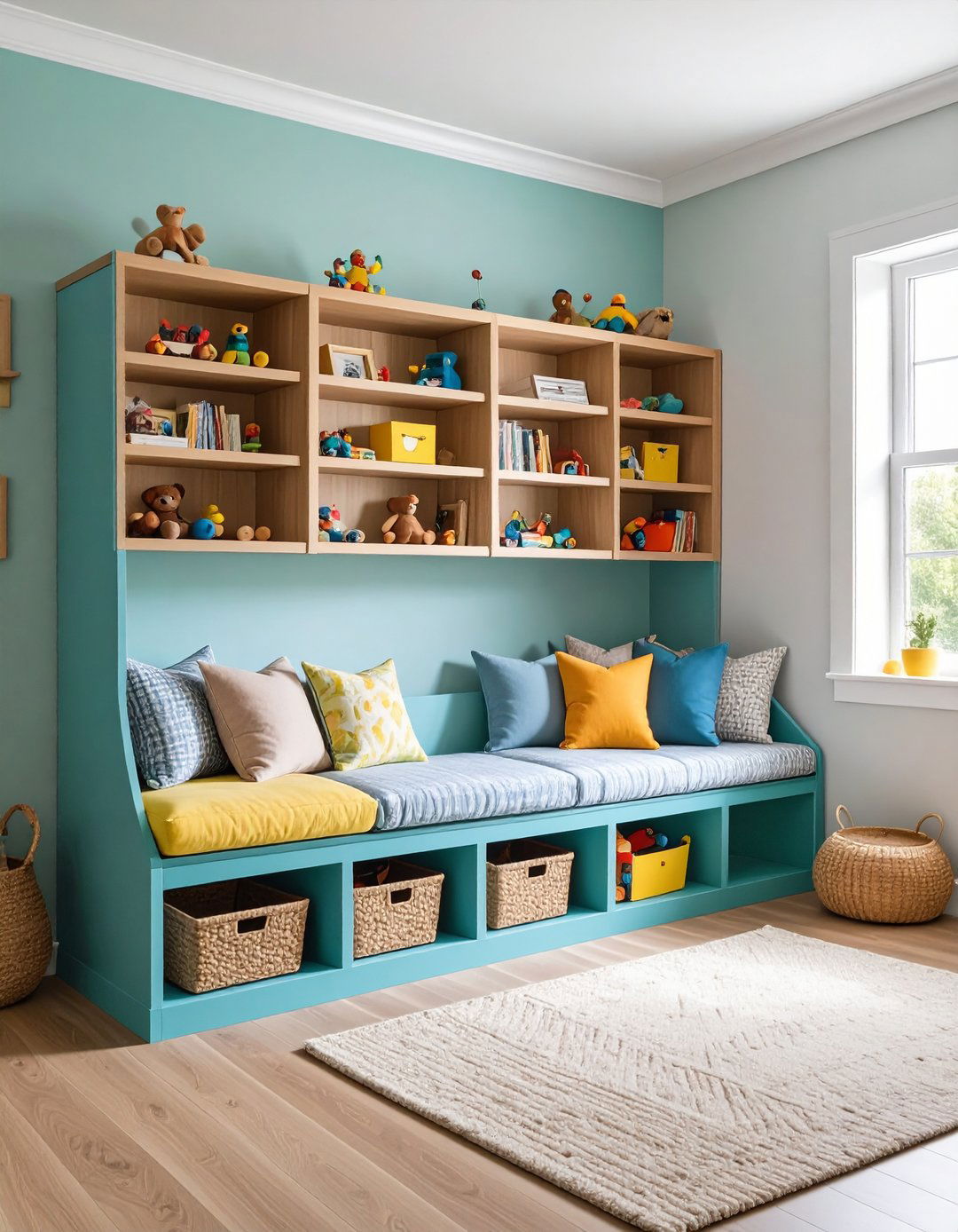 Built In Storage Benches - 24 Playroom Storage Ideas