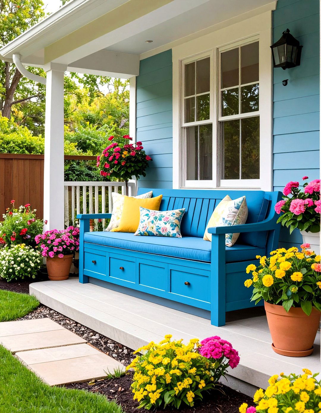 Built In Storage Corner Bench - 24 Front Porch Bench Ideas