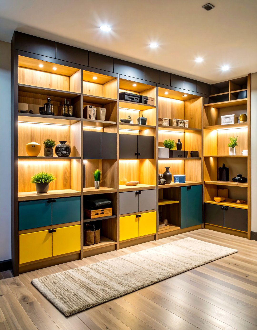 Built In Storage Wall Units - 24 Basement Furniture Ideas