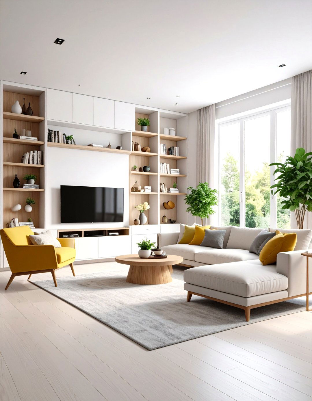 Built In Storage White Living Room - 24 White Living Room Ideas