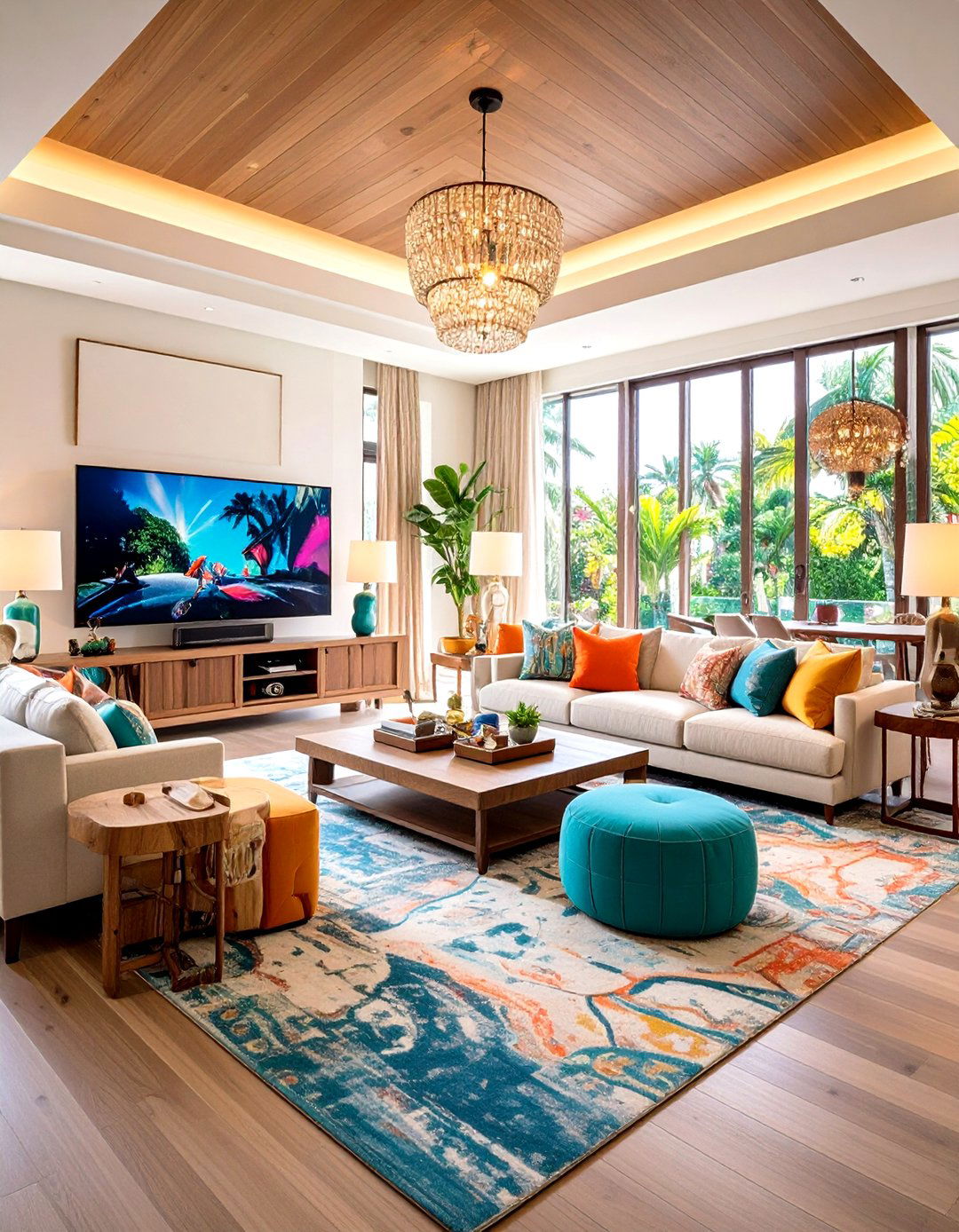 Built In Symmetrical Entertainment Living Room - 24 Symmetrical Living Room Ideas