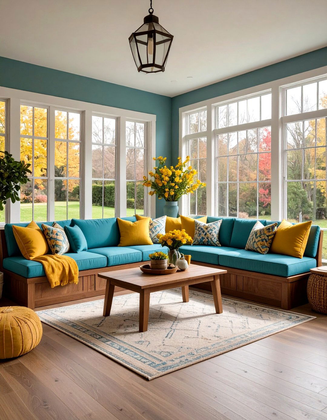 Built in Banquette Seating Sunroom - 24 Mid-century Modern Sunroom Ideas