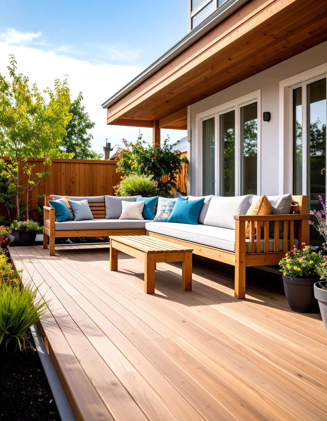 Built in Bench Seating - 24 Mobile Home Deck Ideas