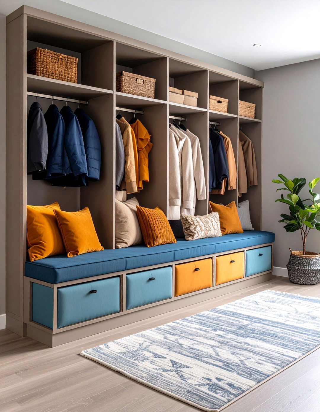 Built in Bench Seating - 24 Modern Entryway Ideas